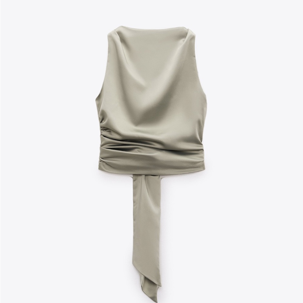 Zara Satin Tie Top